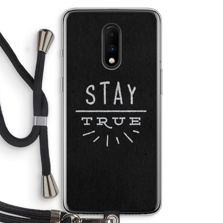 Stay true: OnePlus 7 Transparant Hoesje met koord