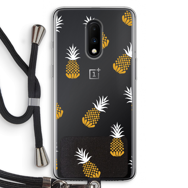 Ananasjes: OnePlus 7 Transparant Hoesje met koord
