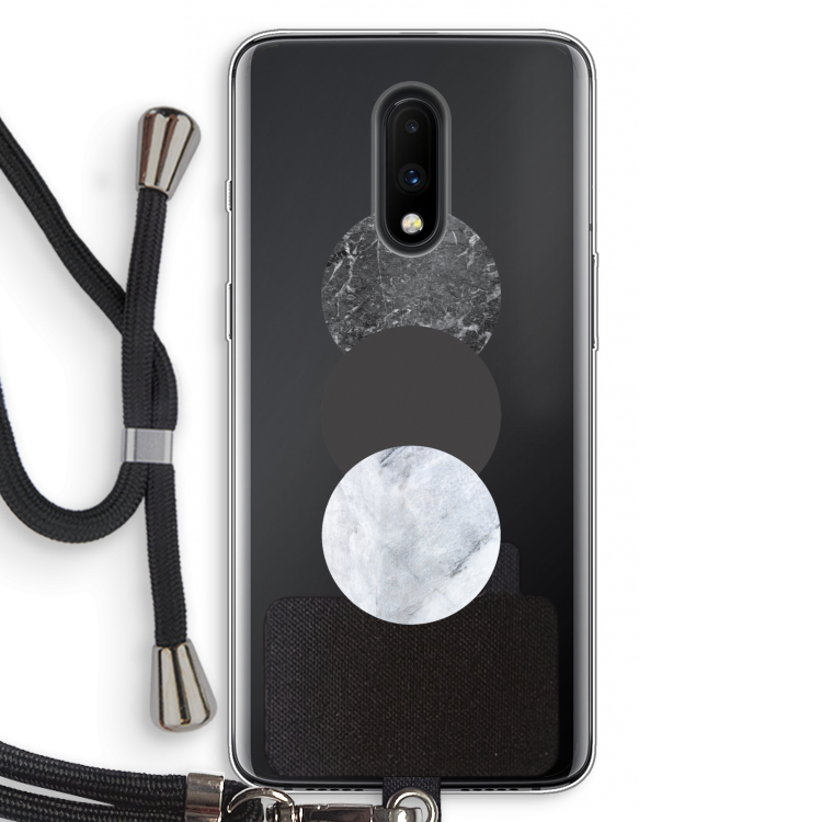 Marmeren cirkels: OnePlus 7 Transparant Hoesje met koord