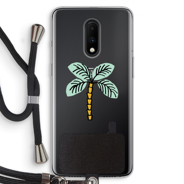 Palmboom: OnePlus 7 Transparant Hoesje met koord