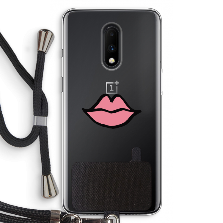 Kusje: OnePlus 7 Transparant Hoesje met koord