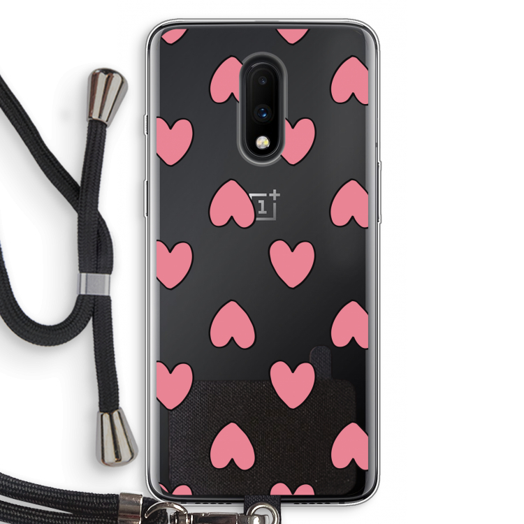 Ondersteboven verliefd: OnePlus 7 Transparant Hoesje met koord