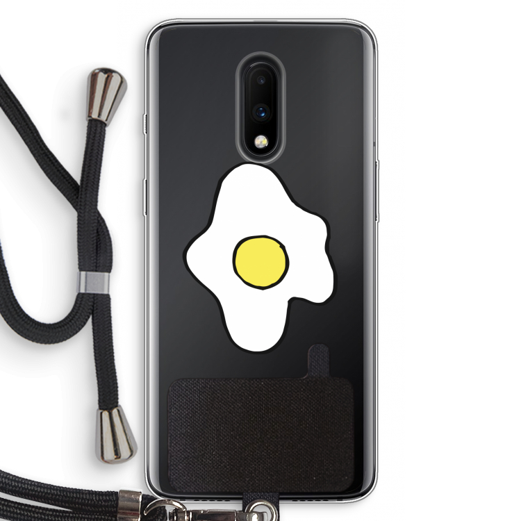 Spiegelei: OnePlus 7 Transparant Hoesje met koord