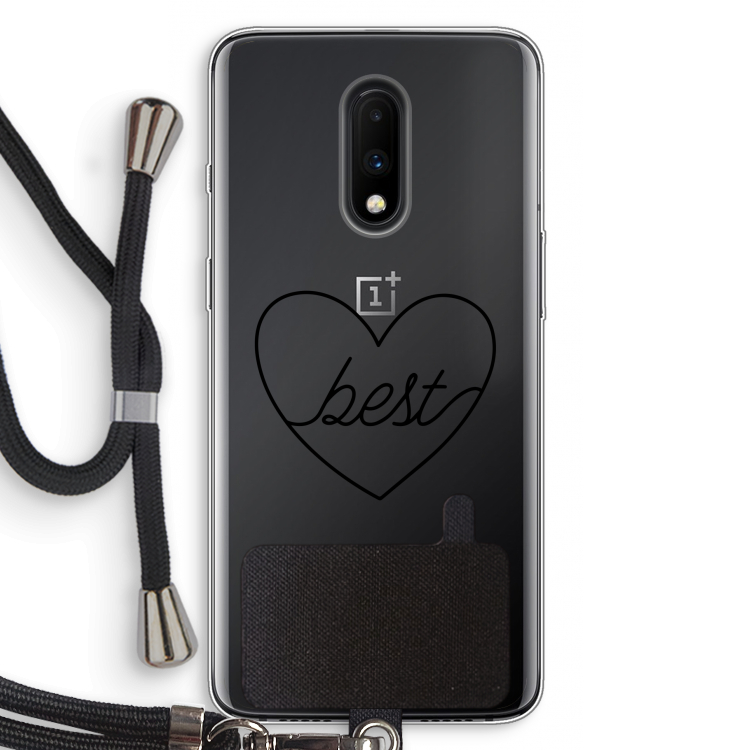 Best heart black: OnePlus 7 Transparant Hoesje met koord