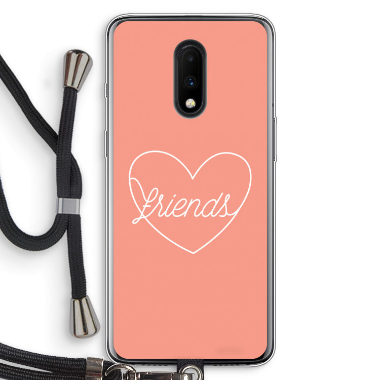 Friends heart: OnePlus 7 Transparant Hoesje met koord