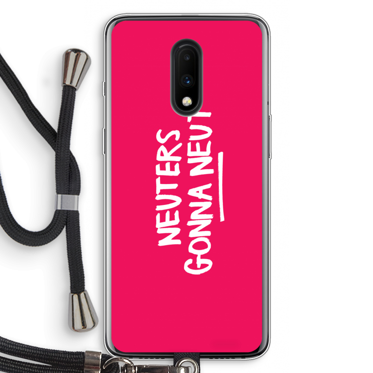 Neuters (roze): OnePlus 7 Transparant Hoesje met koord
