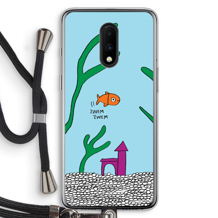 Aquarium: OnePlus 7 Transparant Hoesje met koord