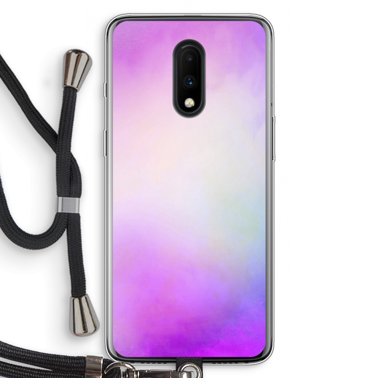 Clouds pastel: OnePlus 7 Transparant Hoesje met koord