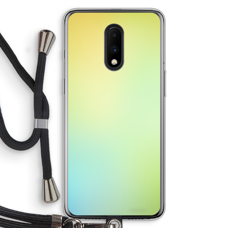 Minty mist pastel: OnePlus 7 Transparant Hoesje met koord