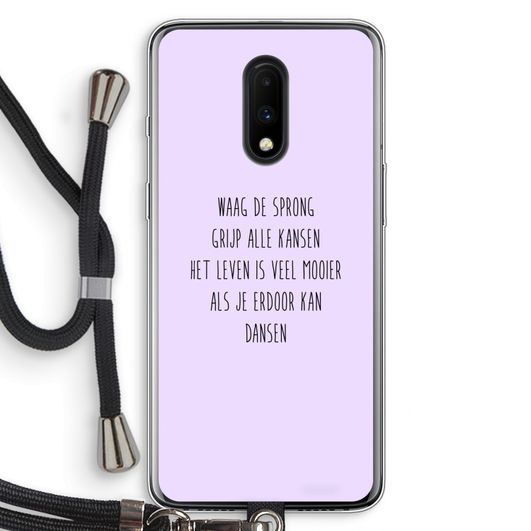 Sprong: OnePlus 7 Transparant Hoesje met koord