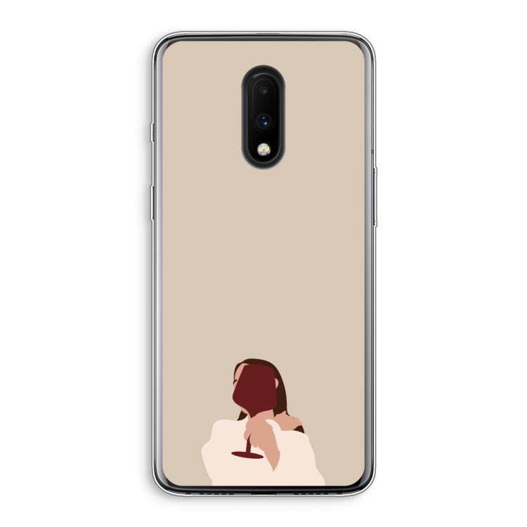 I drink wine: OnePlus 7 Transparant Hoesje
