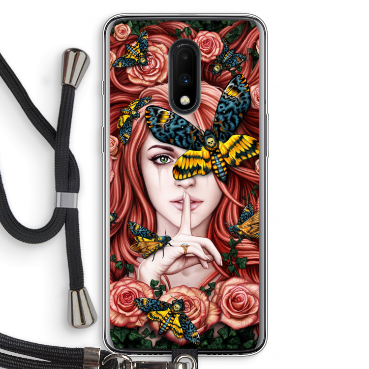 Lady Moth: OnePlus 7 Transparant Hoesje met koord