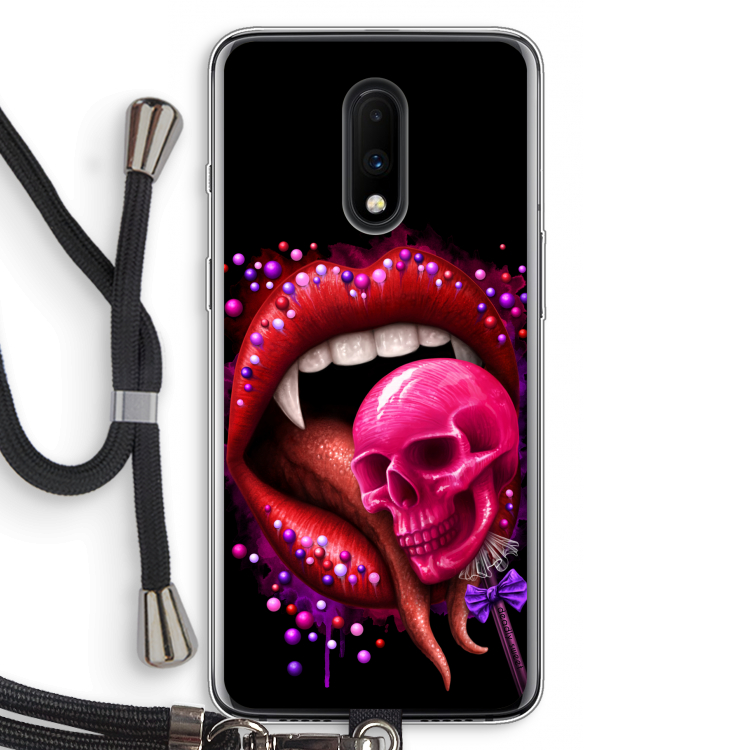 Dodelijk zoet: OnePlus 7 Transparant Hoesje met koord