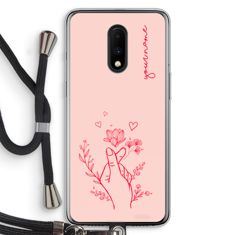Giving Flowers: OnePlus 7 Transparant Hoesje met koord