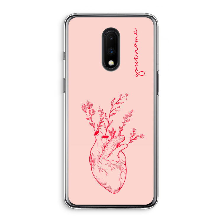 Blooming Heart: OnePlus 7 Transparant Hoesje