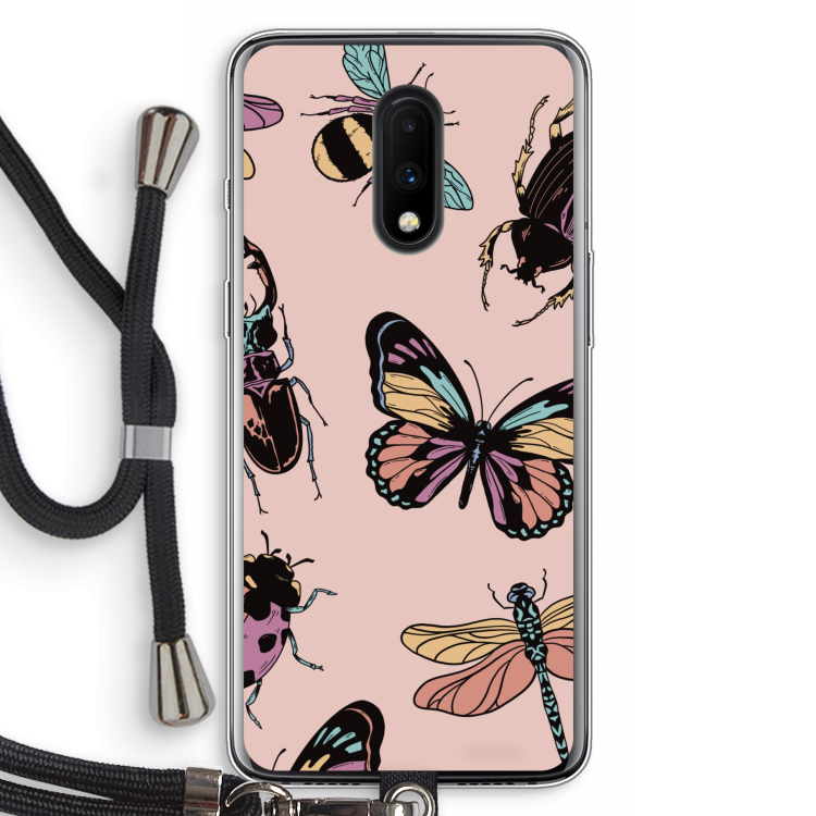 Tiny Bugs: OnePlus 7 Transparant Hoesje met koord