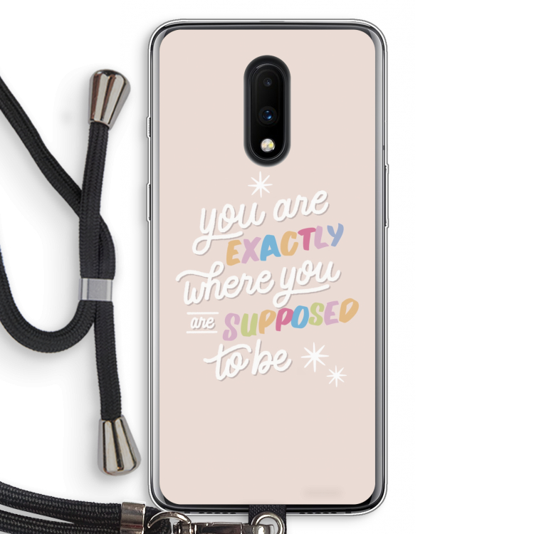 Right Place: OnePlus 7 Transparant Hoesje met koord