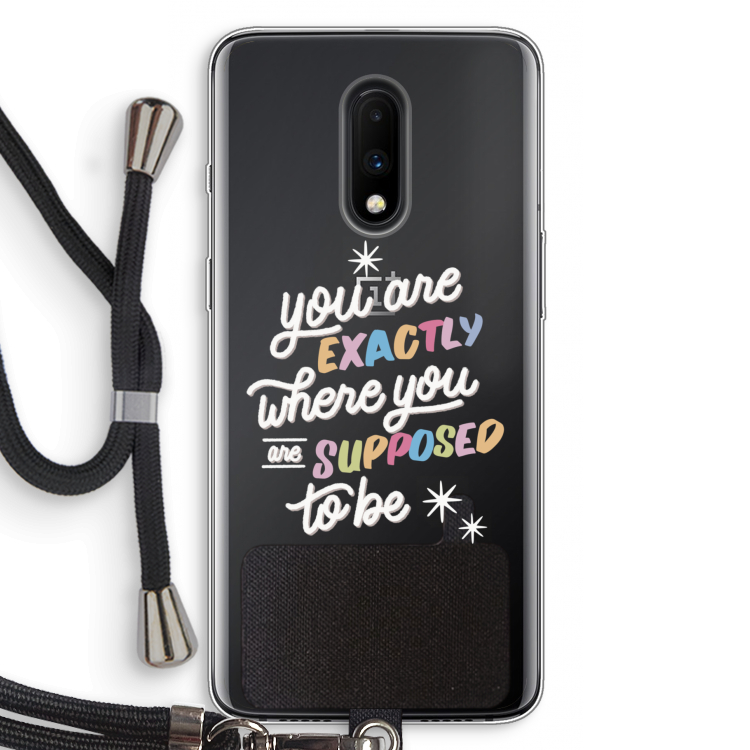 Right Place: OnePlus 7 Transparant Hoesje met koord
