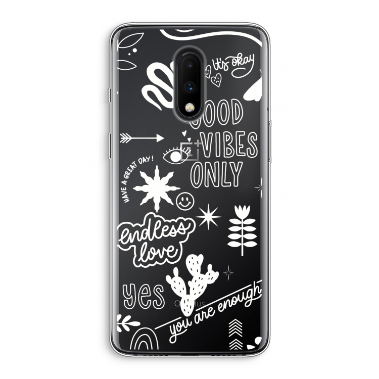 Good vibes: OnePlus 7 Transparant Hoesje