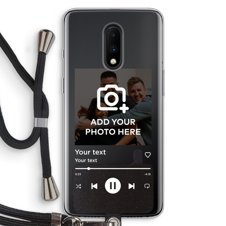 Music Player: OnePlus 7 Transparant Hoesje met koord