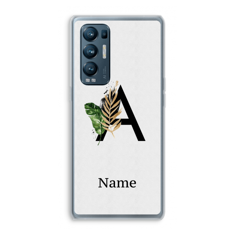 Charcoal Flora: Oppo Find X3 Neo Transparant Hoesje