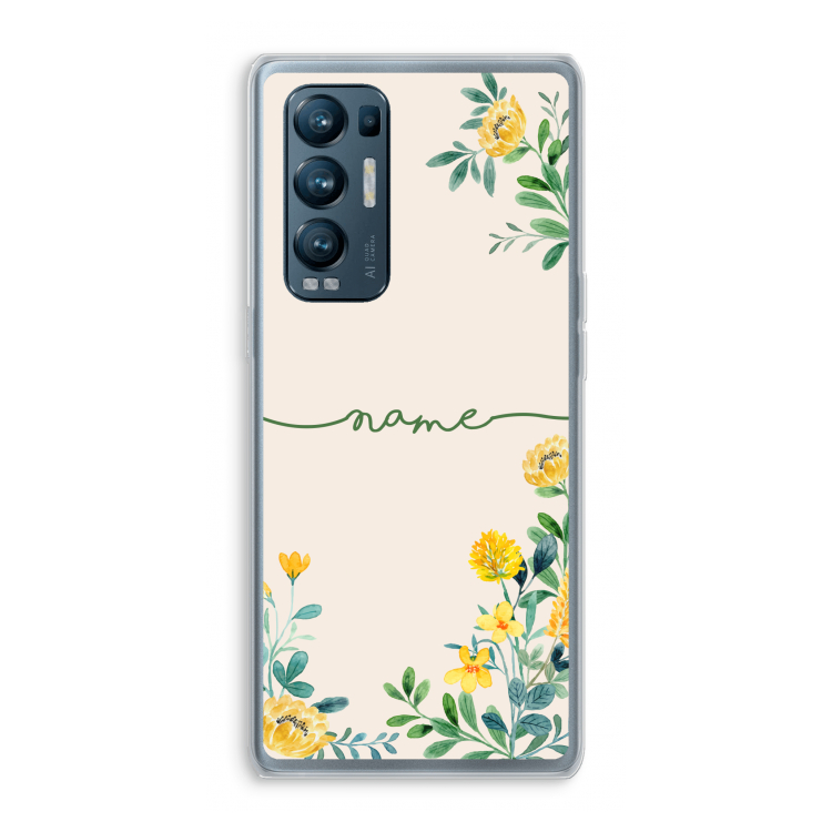 Gele bloemen: Oppo Find X3 Neo Transparant Hoesje