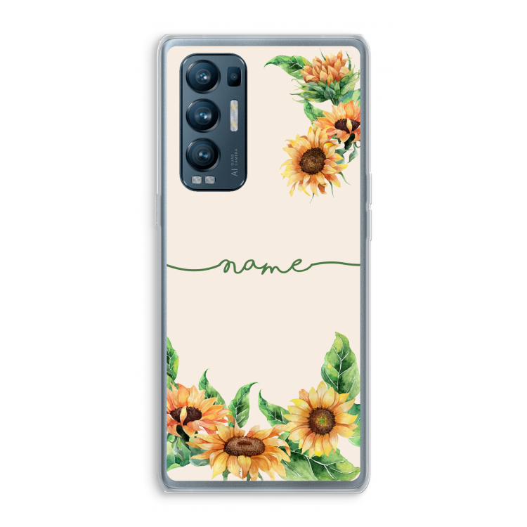 Zonnebloemen: Oppo Find X3 Neo Transparant Hoesje