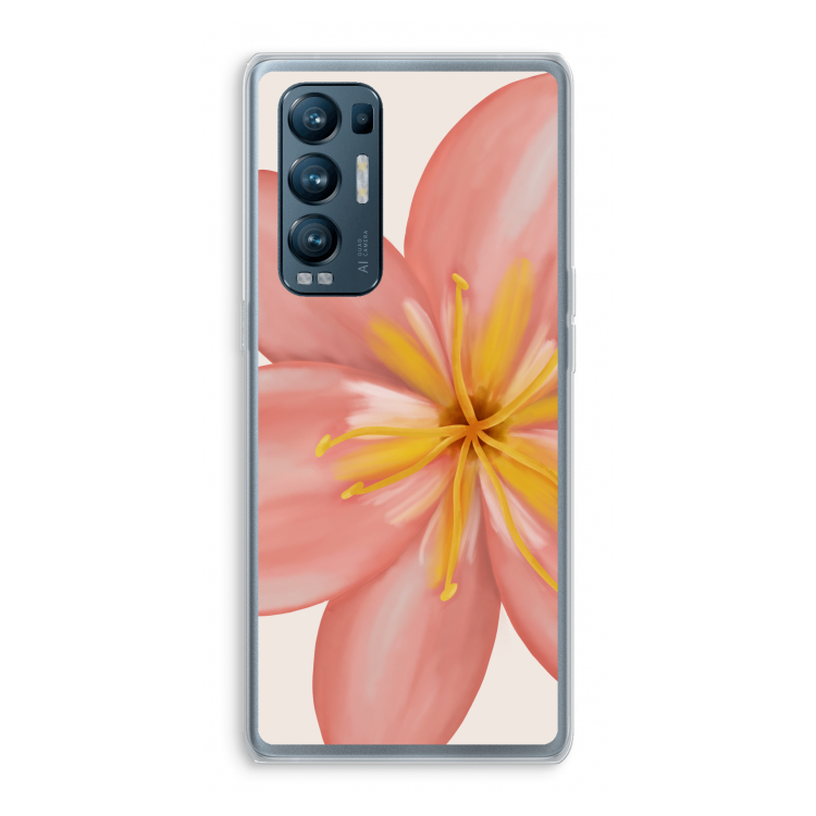 Pink Ellila Flower: Oppo Find X3 Neo Transparant Hoesje