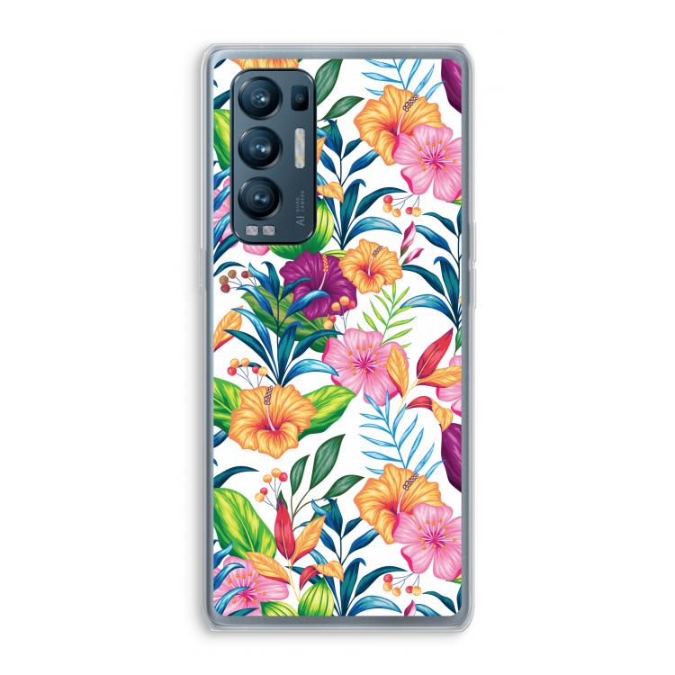 Tropisch 2: Oppo Find X3 Neo Transparant Hoesje