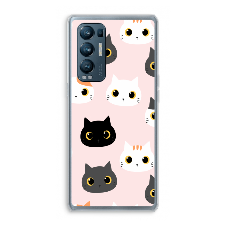 Katten: Oppo Find X3 Neo Transparant Hoesje