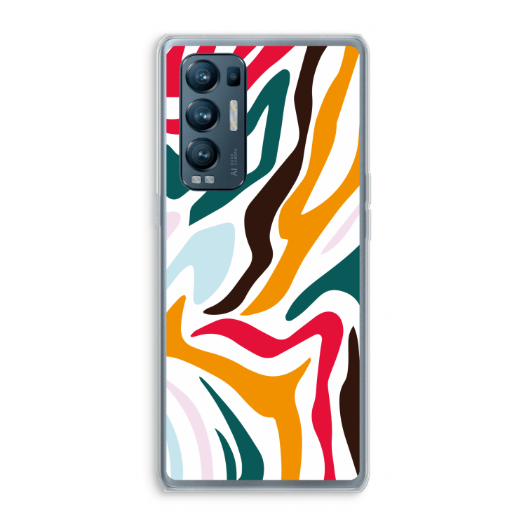 Colored Zebra: Oppo Find X3 Neo Transparant Hoesje