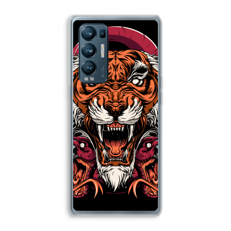 Tiger and Rattlesnakes: Oppo Find X3 Neo Transparant Hoesje