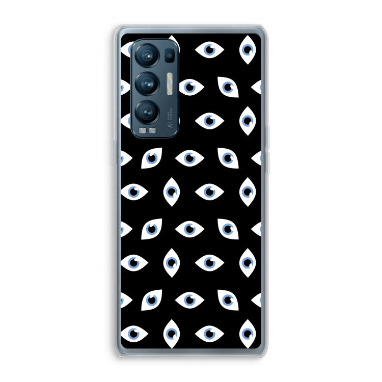 Eyes pattern: Oppo Find X3 Neo Transparant Hoesje