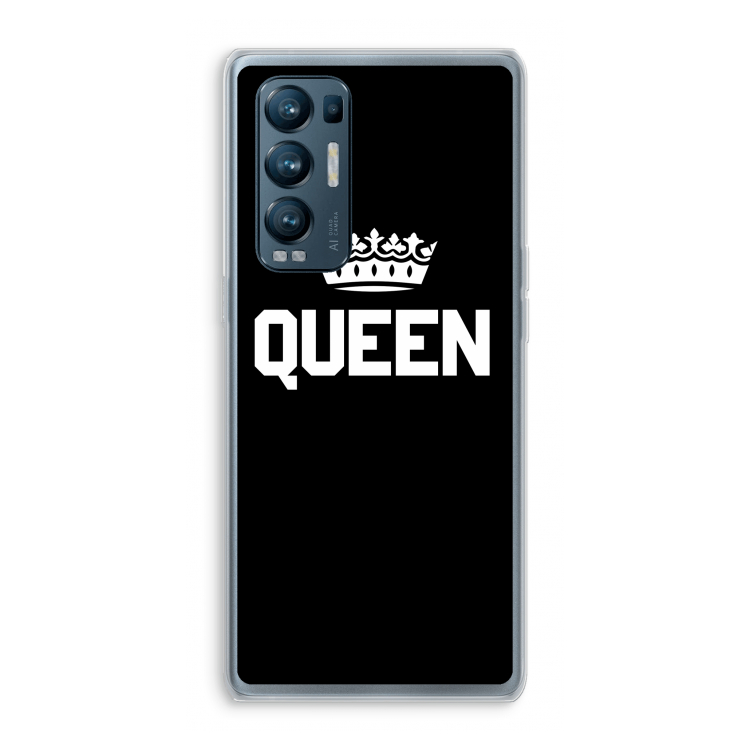 Queen zwart: Oppo Find X3 Neo Transparant Hoesje