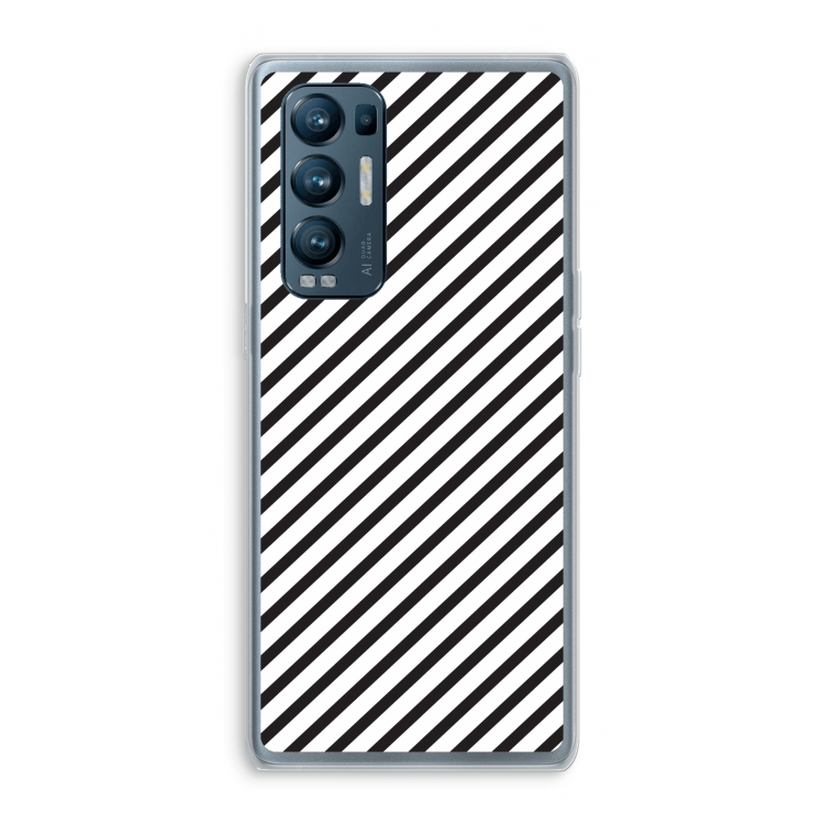 Strepen zwart-wit: Oppo Find X3 Neo Transparant Hoesje
