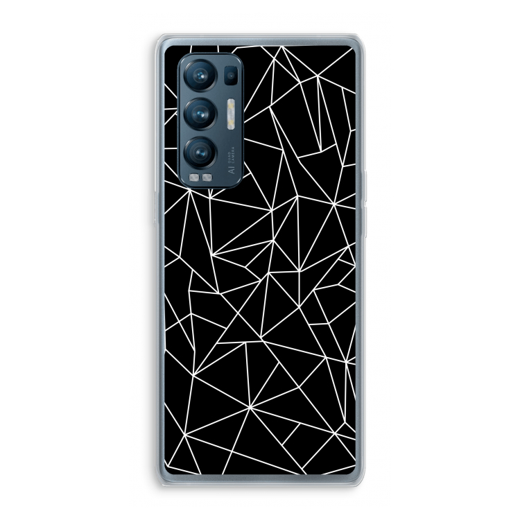 Geometrische lijnen wit: Oppo Find X3 Neo Transparant Hoesje