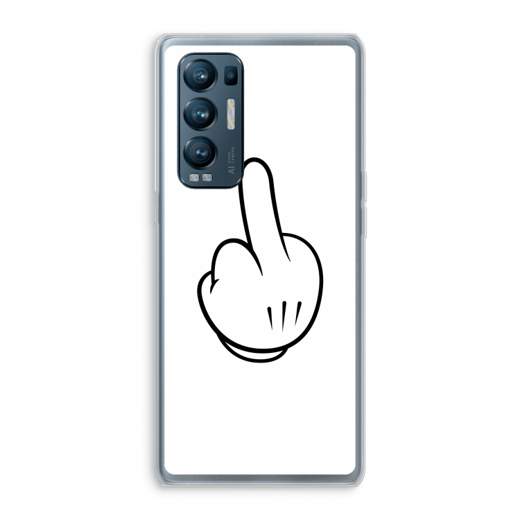 Middle finger white: Oppo Find X3 Neo Transparant Hoesje