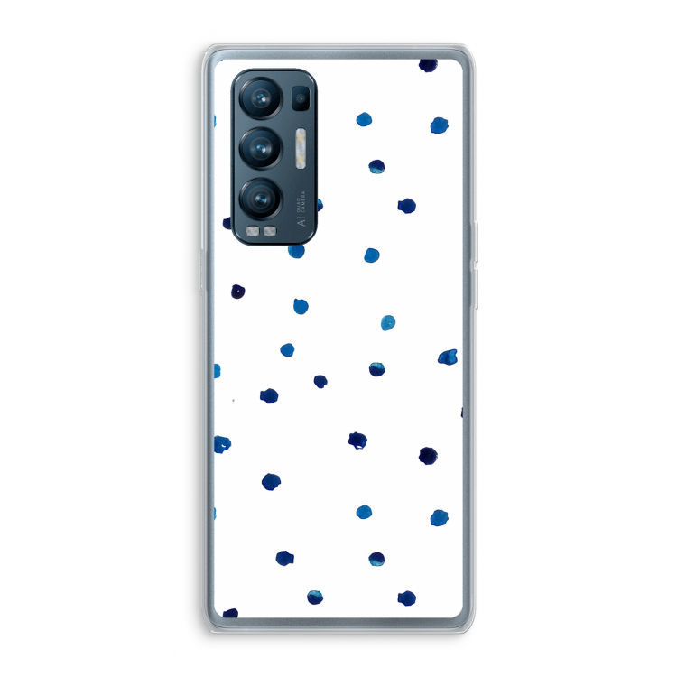 Blauwe stippen: Oppo Find X3 Neo Transparant Hoesje
