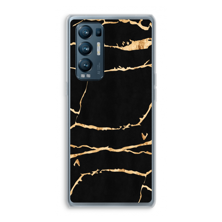 Gouden marmer: Oppo Find X3 Neo Transparant Hoesje