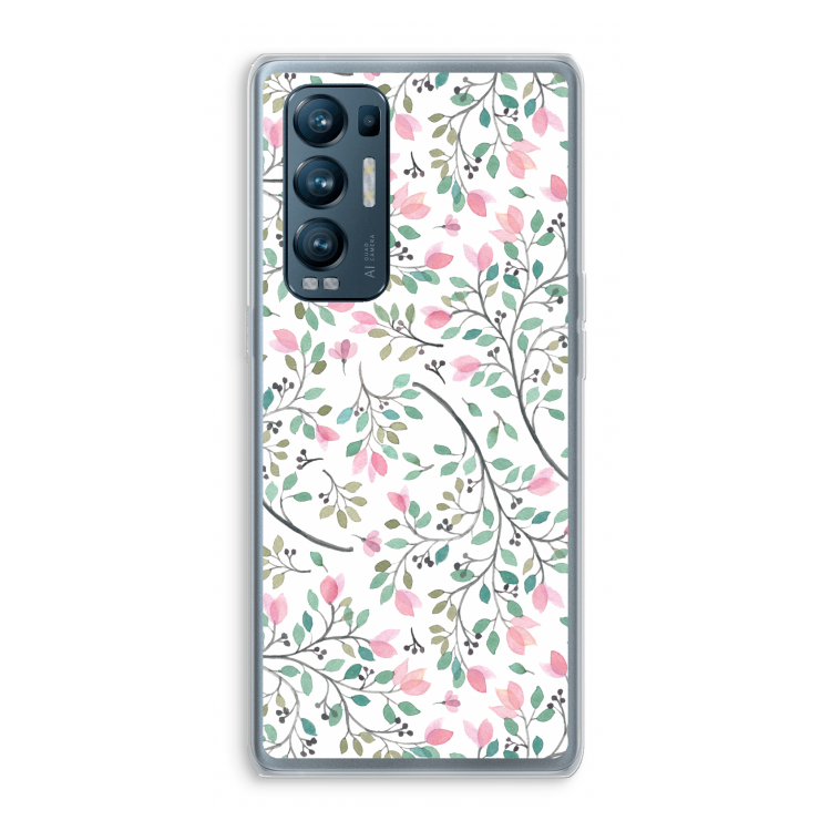 Sierlijke bloemen: Oppo Find X3 Neo Transparant Hoesje
