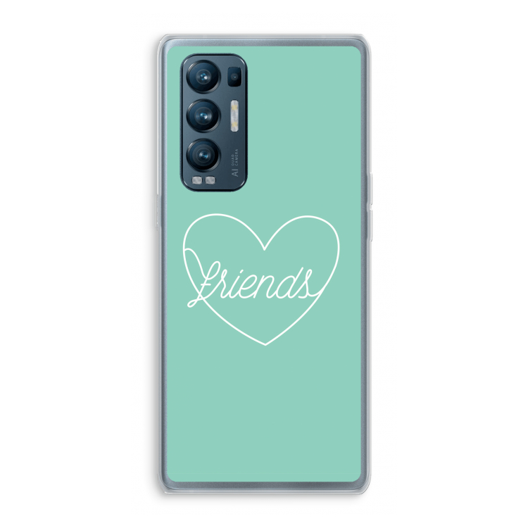 Friends heart pastel: Oppo Find X3 Neo Transparant Hoesje