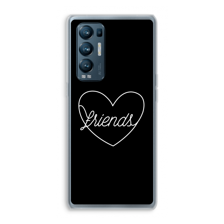 Friends heart black: Oppo Find X3 Neo Transparant Hoesje