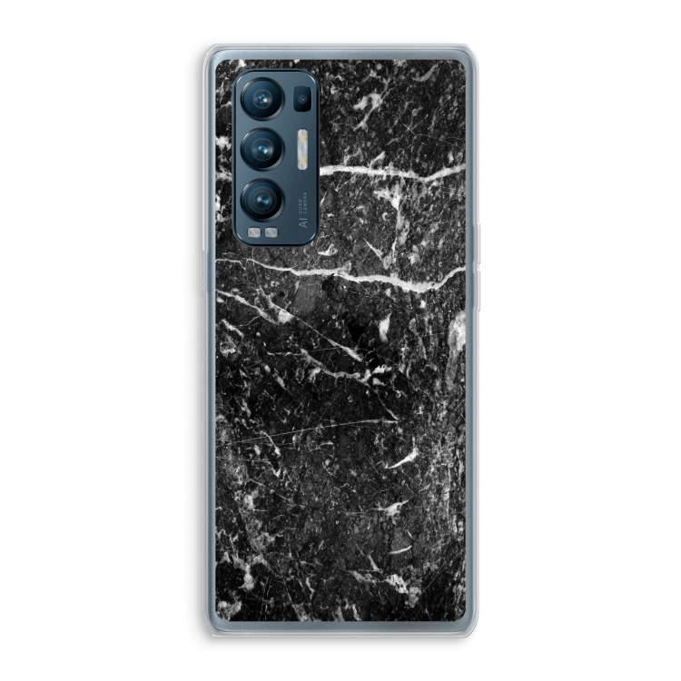 Zwart marmer: Oppo Find X3 Neo Transparant Hoesje