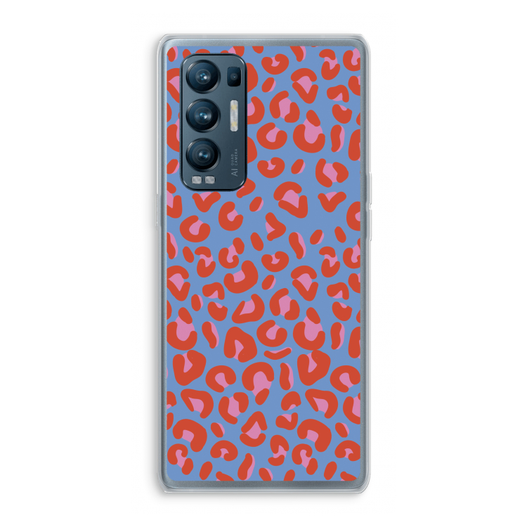 Leopard blue: Oppo Find X3 Neo Transparant Hoesje