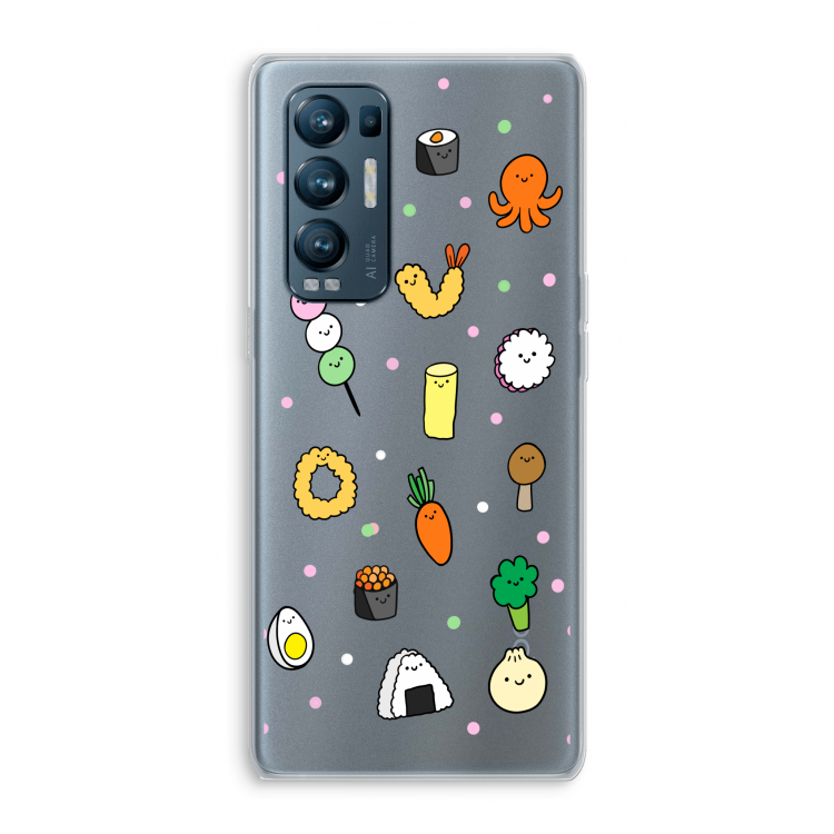 Happy bento friends: Oppo Find X3 Neo Transparant Hoesje