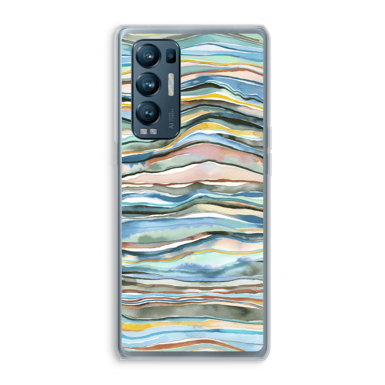 Watercolor Agate: Oppo Find X3 Neo Transparant Hoesje