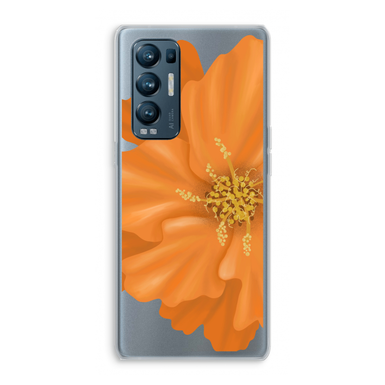 Orange Ellila flower: Oppo Find X3 Neo Transparant Hoesje