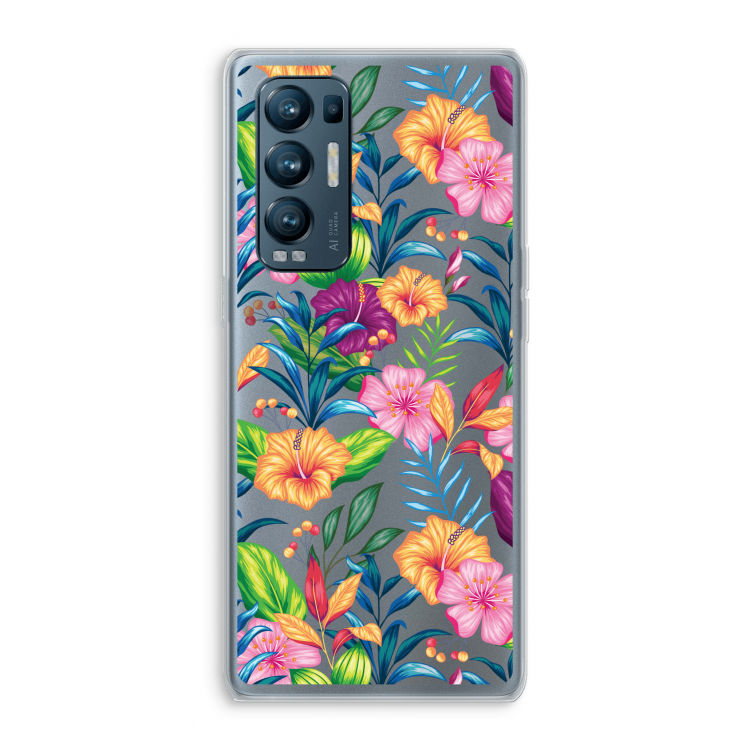 Tropisch 2: Oppo Find X3 Neo Transparant Hoesje