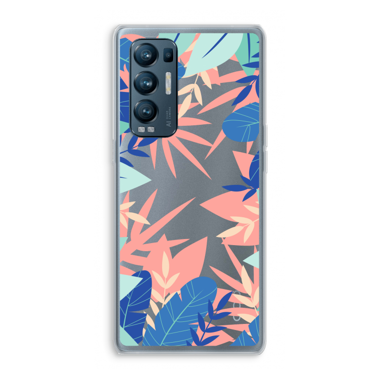 Tropisch: Oppo Find X3 Neo Transparant Hoesje