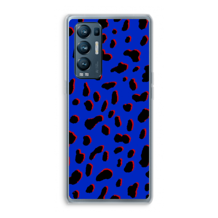 Blue Leopard: Oppo Find X3 Neo Transparant Hoesje